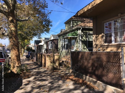 Houses in the cozy area of Ridgewood, New York