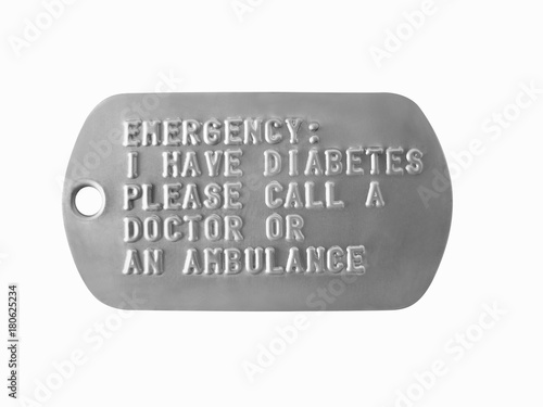 Diabetes and emergency military dog tag
