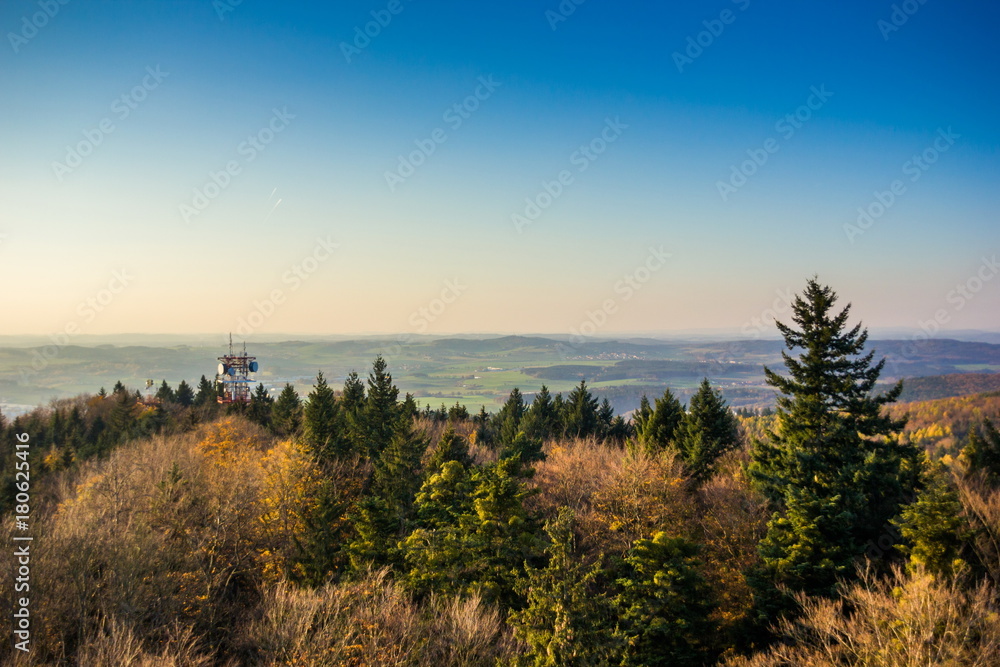 Fototapeta premium Autumn aerial view to czech countryside