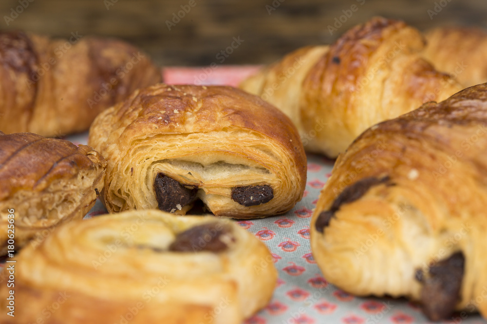 Selection of croissants on a breakfast table