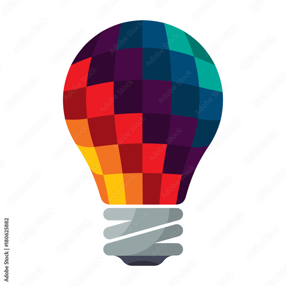 Colorful bulb icons with flat design style, flat colors. Colorful bulb icons with flat design style, flat colors.