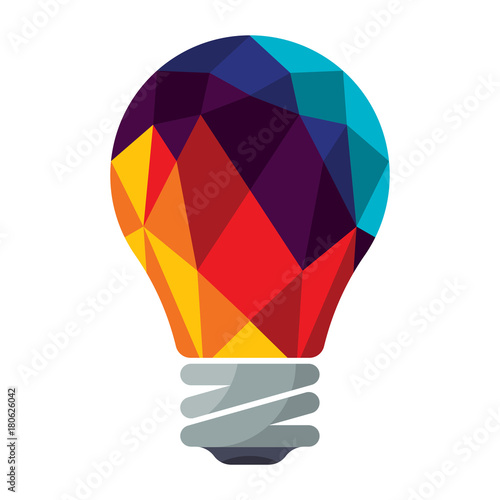 Colorful bulb icons with flat design style, flat colors.