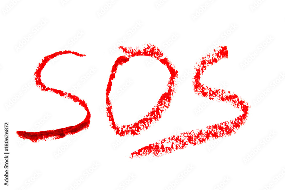 Fototapeta premium SOS inscription isolated on the white background
