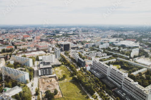 Panorama of city, tilt shift effect © Bogdan