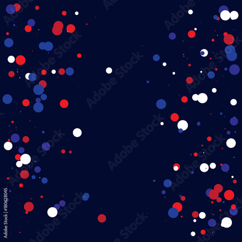 Wallpaper Mural American national colors square vector background, festive pattern with flying, falling red, blue, white stars in colors of the United States' flag. Independence Day banner, bright star dust confetti Torontodigital.ca