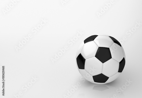 Realistic soccer ball or football ball on white background. Football is a family of team sports .