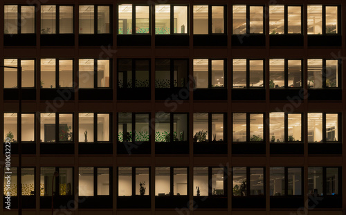 Offices windows in the night