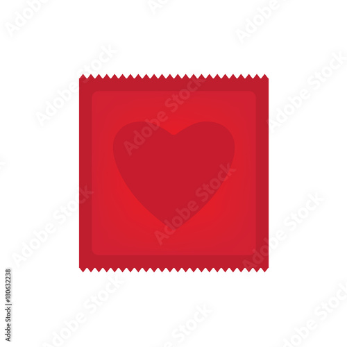 heart shaped condom icon- vector illustration
