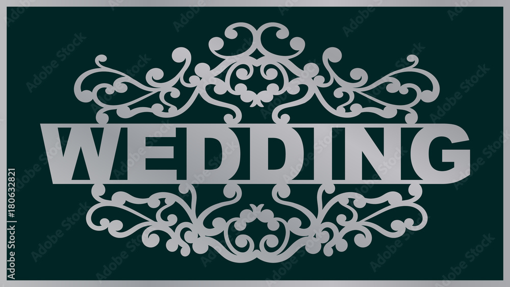 wedding lace plate. Template laser cutting machine for wood, metal and paper. wedding phrase for your design.