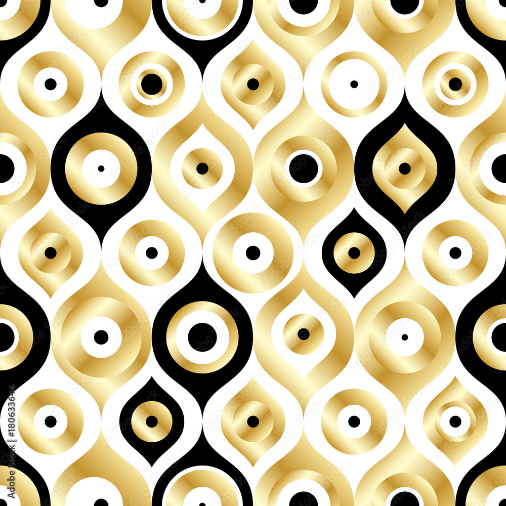 Art Deco seamless vintage wallpaper pattern. Geometric decorative  background. Golden metallic geometric pattern. Elegant luxury style.  Abstract pattern in Arabian style. Graphic modern pattern Stock Vector |  Adobe Stock