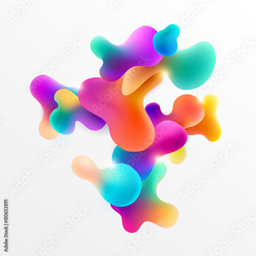 Fluid colorful bubbles. Abstract background