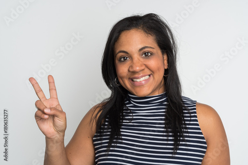 Mother On Blue Background