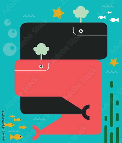 Whales Hugging Each Other