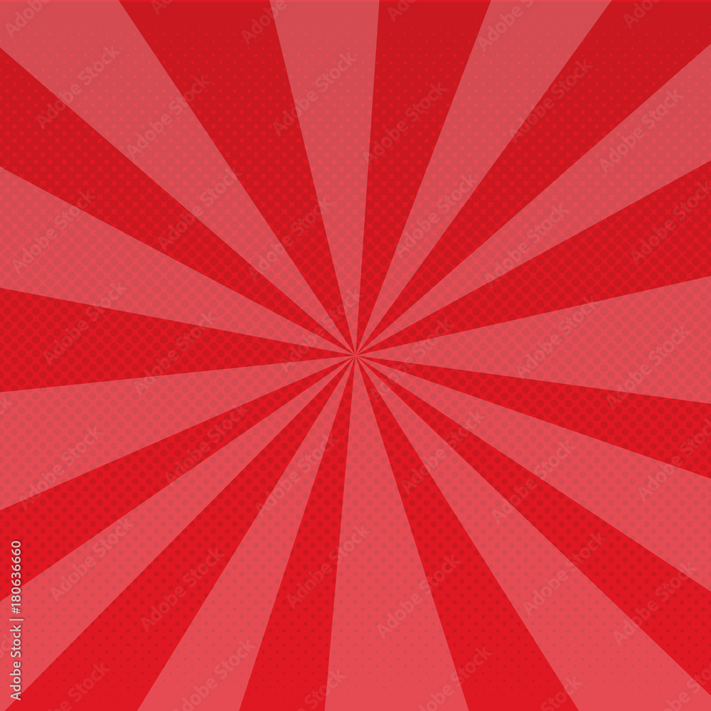 Pop art retro rays comic gradient halftone dotted background. Red. Vector illustration Pop art retro rays comic gradient halftone dotted background. Red. Vector illustration