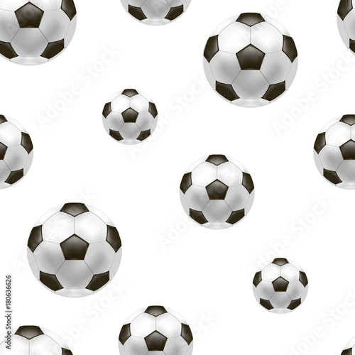 Realistic Detailed Soccer Ball Background Pattern. Vector