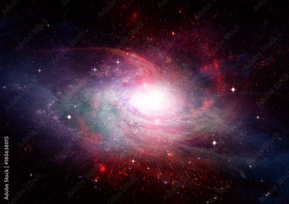 Stars, dust and gas nebula in a far galaxy Stars, dust and gas nebula in a far galaxy