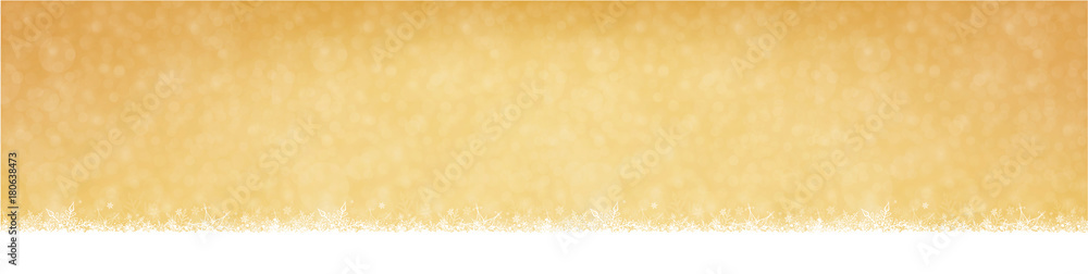 Snowfall Christmas and New Year Winter Golden Background