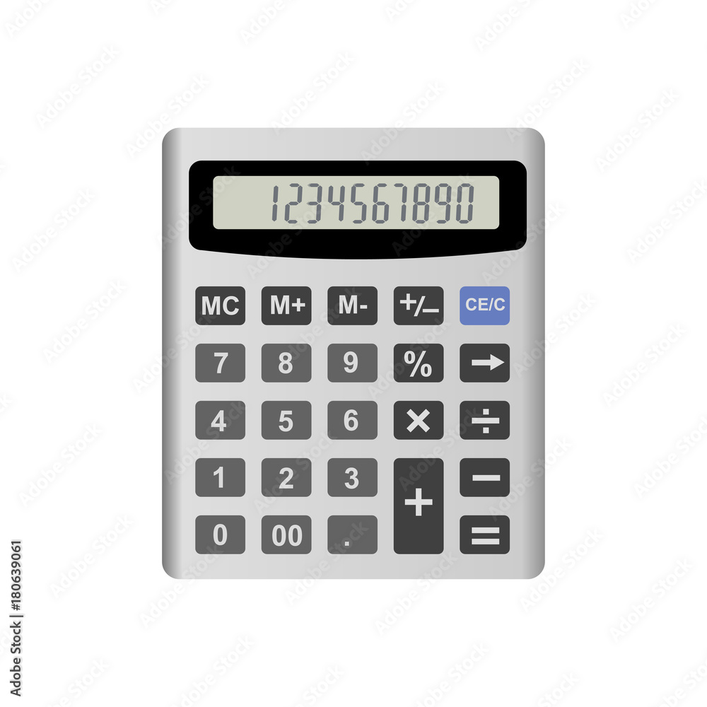 Realistic calculator isolated on white background. Vector EPS10 illustration. Realistic calculator isolated on white background. Vector EPS10 illustration.