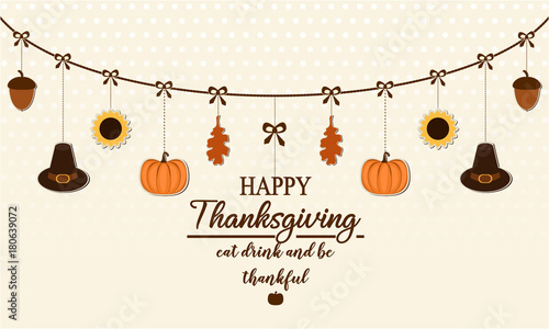 Happy Thanksgiving greeting card or background. vector illustration.