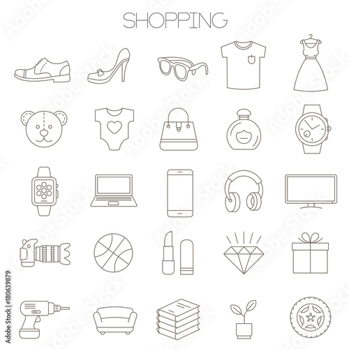  online store sopping icon set