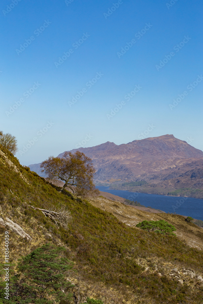 View over Loch Maree from a hiking trail in Beinn Eighe National Nature Reserve