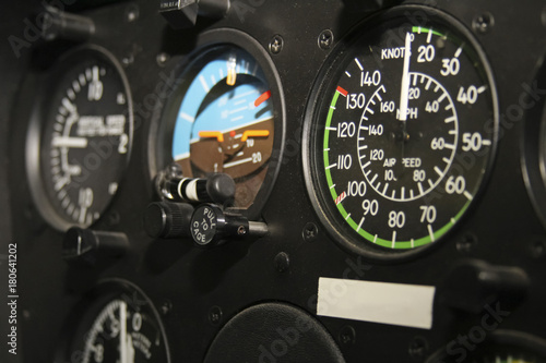 Foto Helicopter Cockpit Flight Instrument Panel Gauges