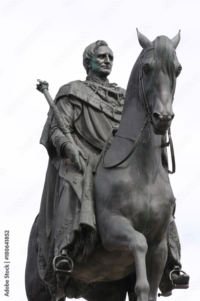 Statue of King John of Saxony (Konig Johann I. von Sachsen) at Theaterplatz in Dresden, Statue of King John of Saxony (Konig Johann I. von Sachsen) at Theaterplatz in Dresden,