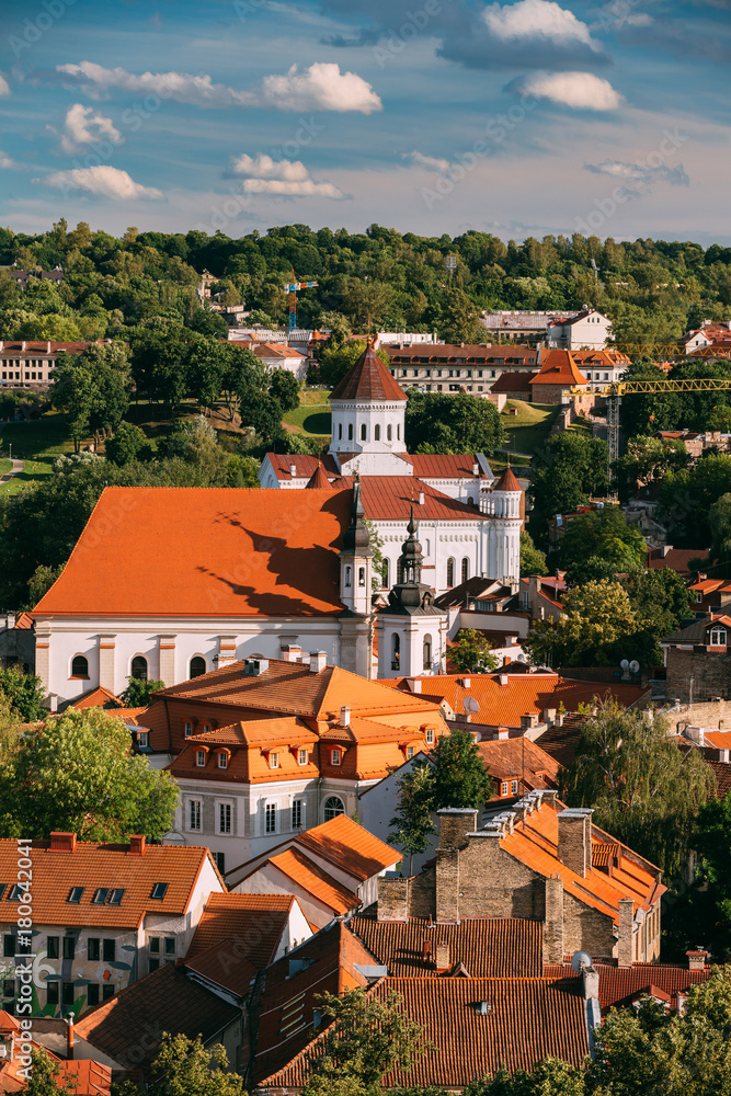 Vilnius, Lithuania. View Of Cathedral Of Theotokos And Church Of