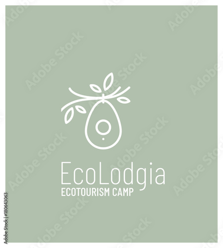 logo pour un label d'écotourisme, d'hébergement en plein air, de vacances nature, de constructeur d'hébergement écologique