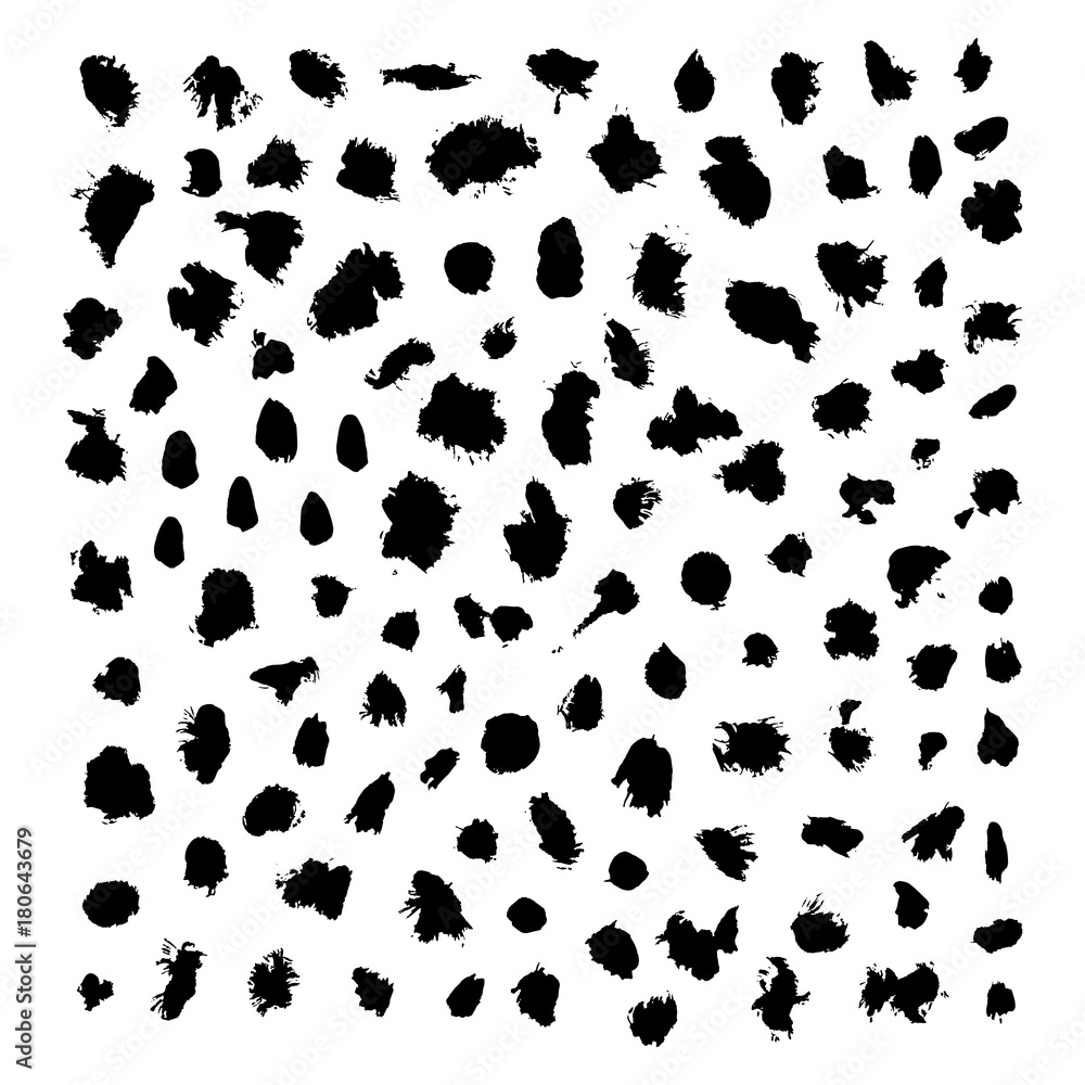 Fototapeta premium black vector brush strokes of paint on white background
