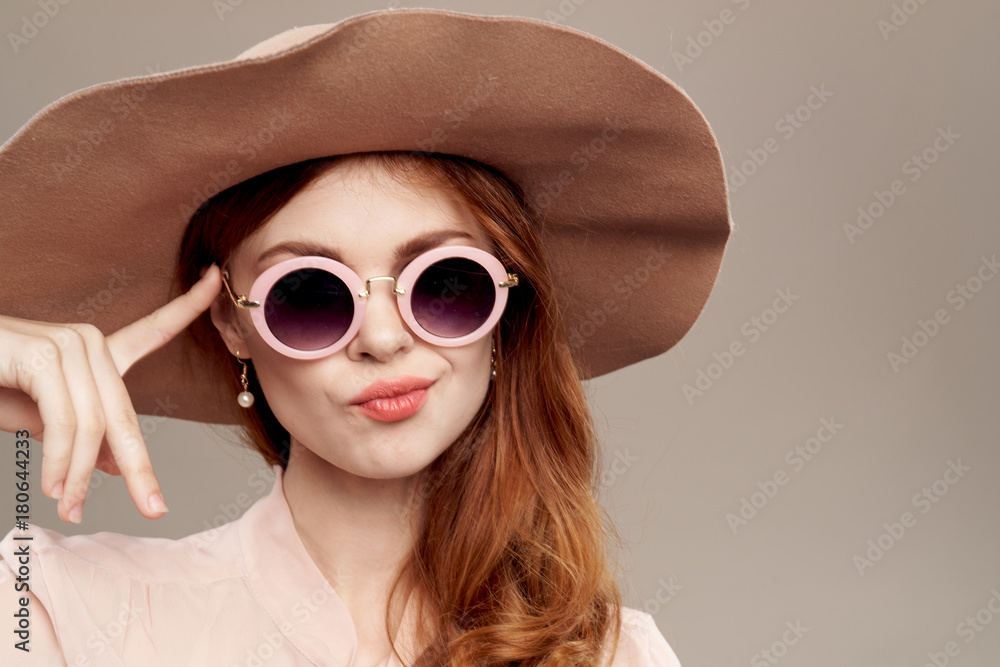 woman in glasses and hat portrait woman in glasses and hat portrait