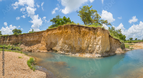 Panoramic view at Platanal camping site, on "Agua Blanca" river, in Aguaro-Guariquito National Park, Guarico state, Venezuela.
