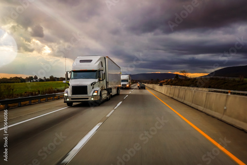18 wheeler truck on highway