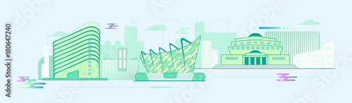 Panorama Flat Stylish City illustration