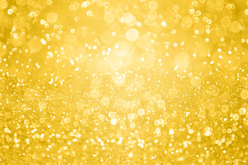 Yellow Gold Sparkle Glitter Confetti Background or Party Invite for Anniversary or Birthday