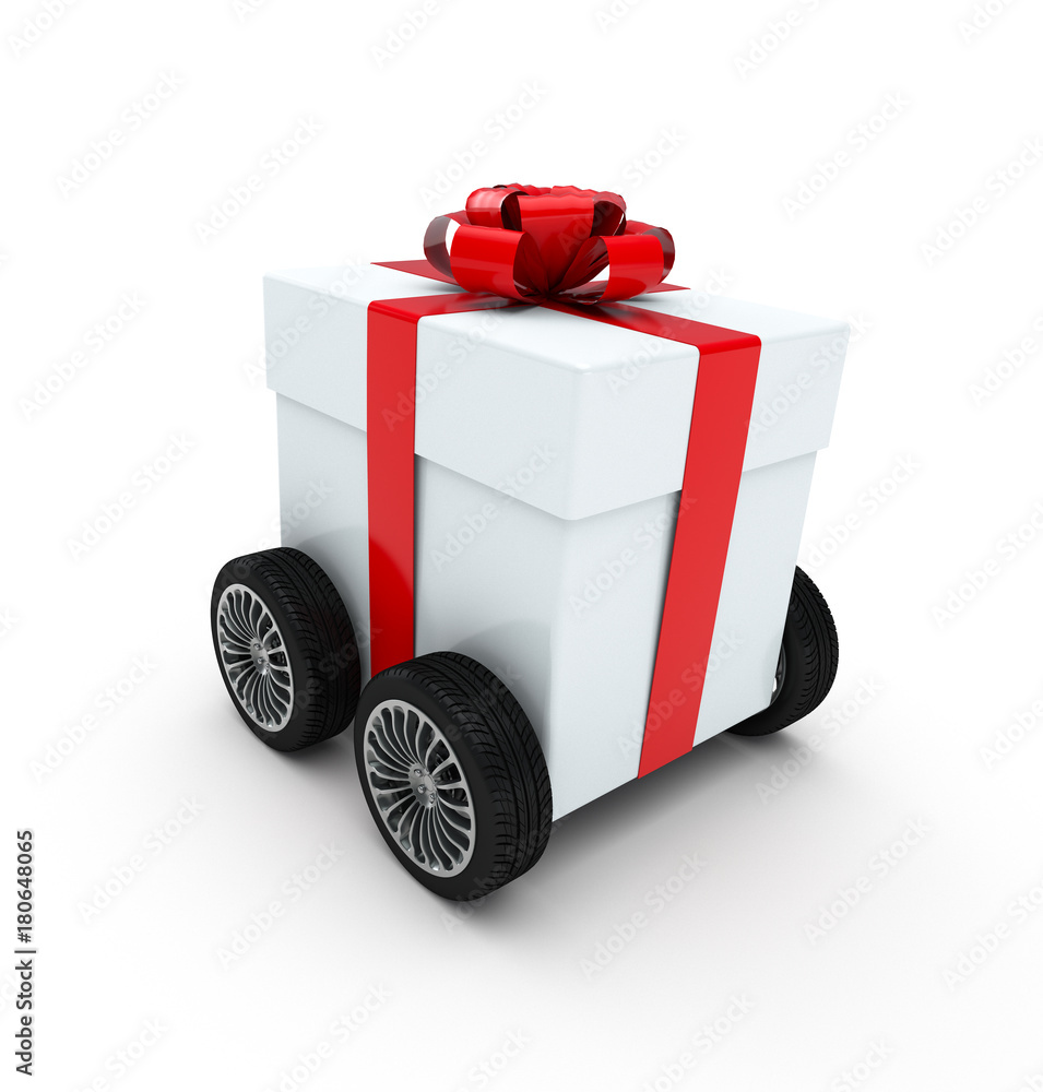 Christmas present with wheels Christmas present with wheels