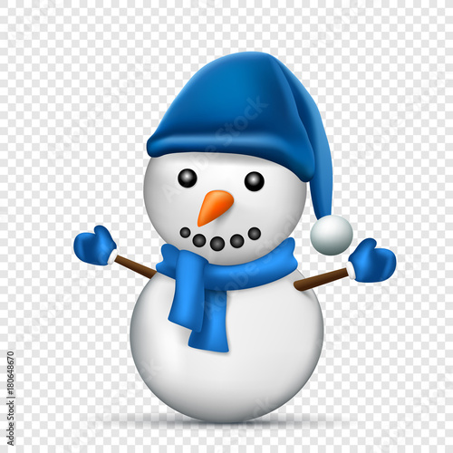 Blue snowman transparent background