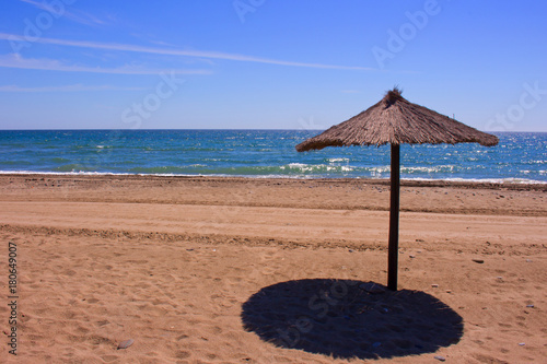 Sun umbrella. Sunny day. Costa del Sol  Andalusia  Spain.