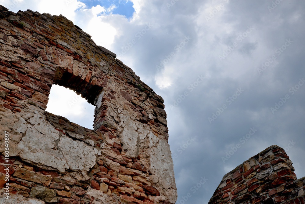 historic brick factory ruins destroyed by fire