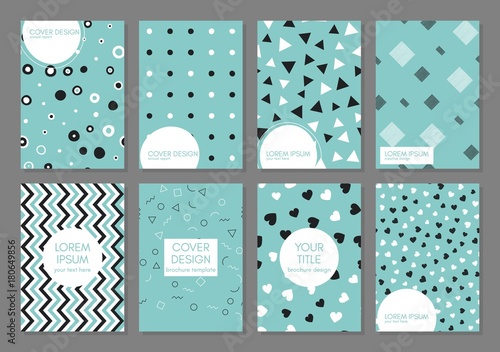 Collection of creative universal covers. Beautiful backgrounds. Trendy Graphic Design for banner, poster, card, cover, invitation, placard. Vector template.