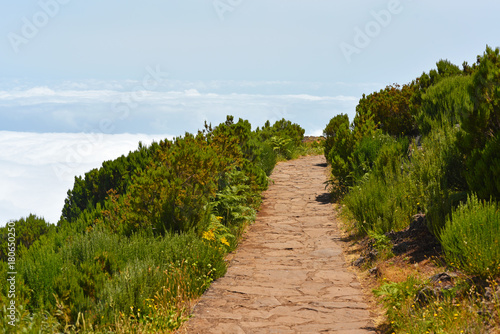 The highest Madeira island mountain Pico Ruivo.