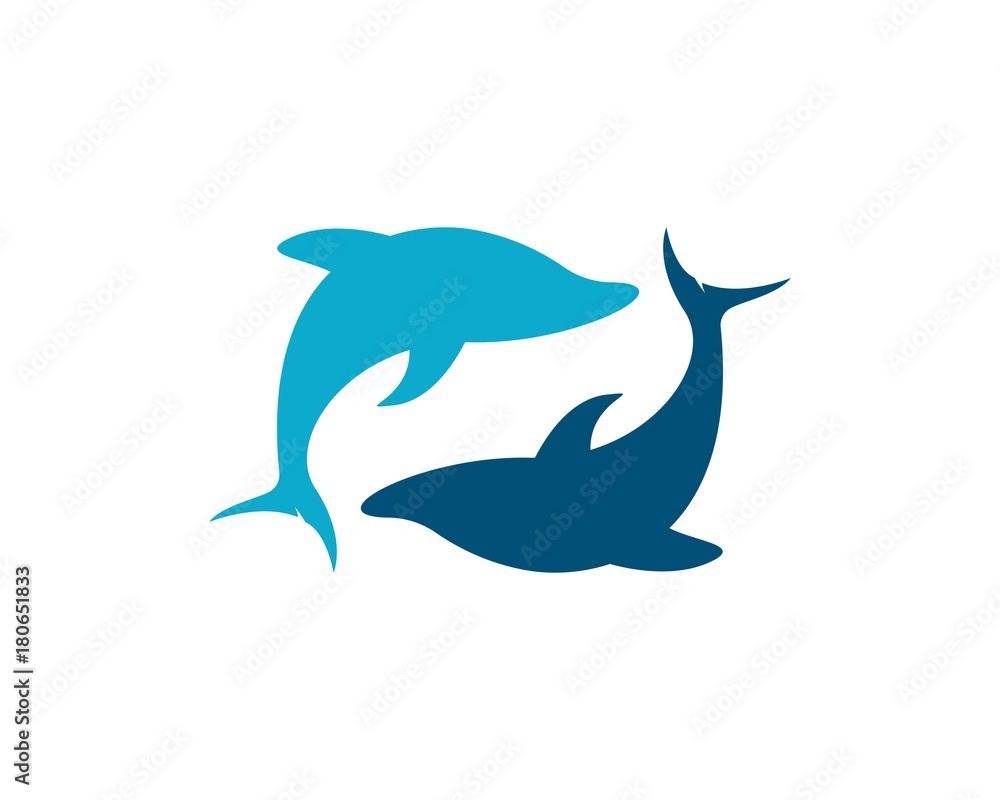 Fototapeta premium Dolphin logo icon vector