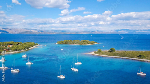 Fotografie Aerial view of cozy mediterranean island