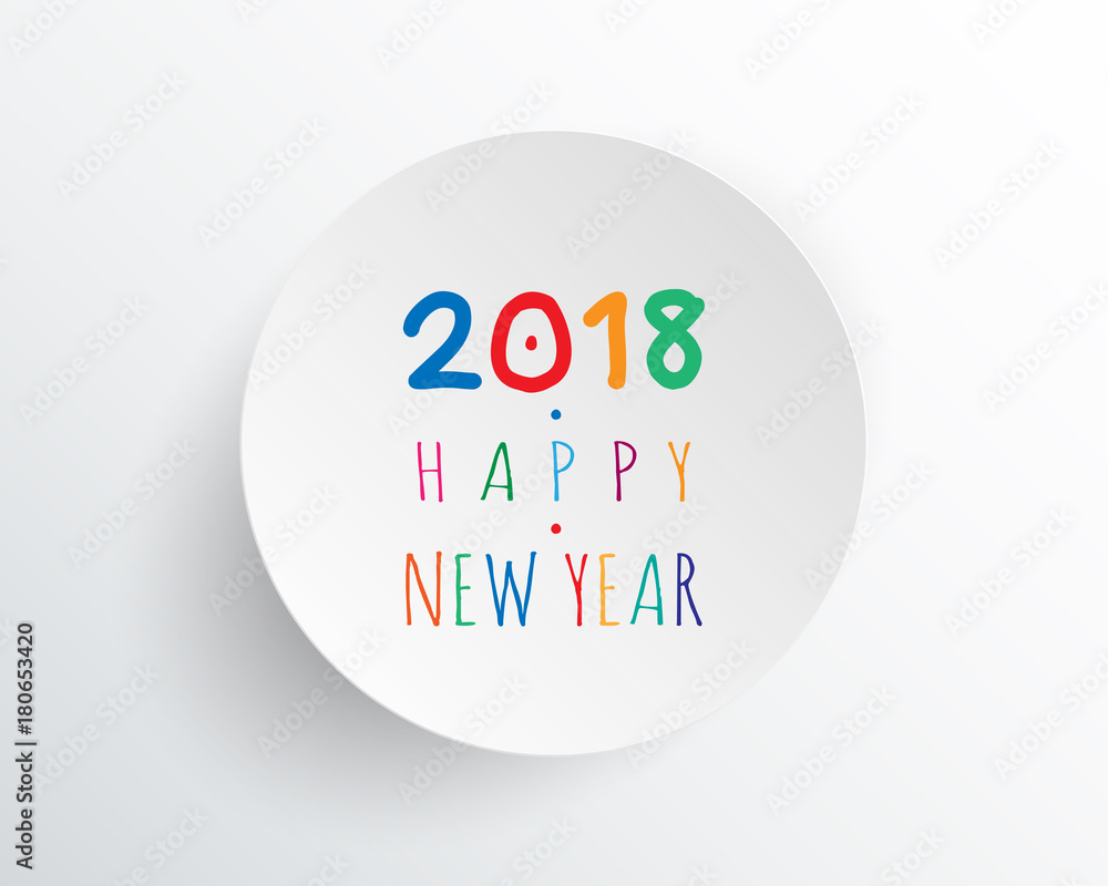 Happy new 2018 year. Greetings card. Colorful design. Vector illustration. Happy new 2018 year. Greetings card. Colorful design. Vector illustration.