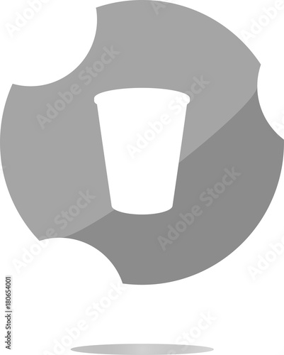 Coffee cup icon web button . Trendy flat style sign isolated on white background