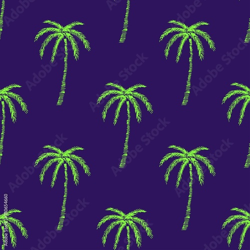 Palm tree pattern seamless texture. Simple illustration of palm tree vector pattern seamless for any web design or textile. Abstract background. Vector.