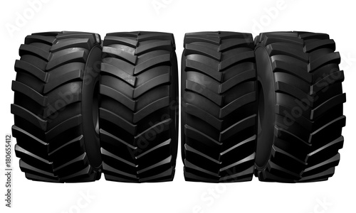 Tractor tire. 3D render