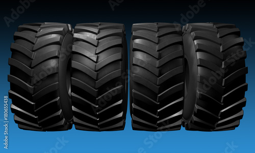 Tractor tire. 3D render