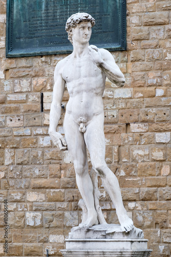 Statue of David at Piazza della Signoria in Florence © kmiragaya