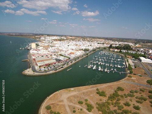 Vista aerea de Ayamonte, ciudad de la provincia de Huelva, Andalucía, situada junto a la desembocadura del río Guadiana photo